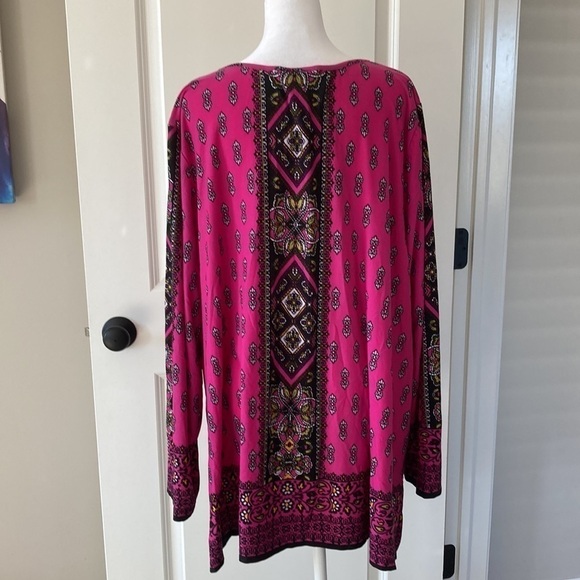 Catherines 2X purple top scoop neck long sleeves - Picture 7 of 9